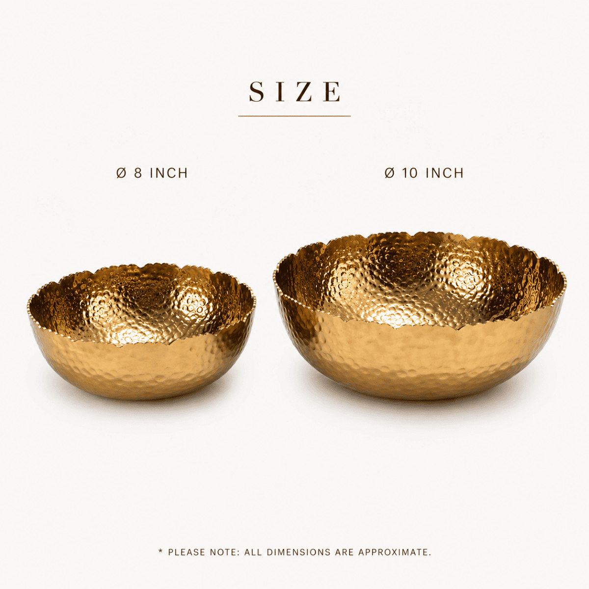 Hammered Gold Bowls (Set of 2)