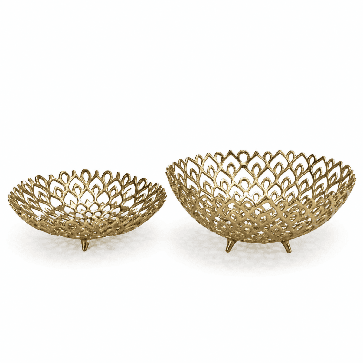 Lattice Gold Basket (Set of 2)