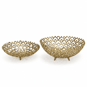 Lattice Gold Basket (Set of 2)