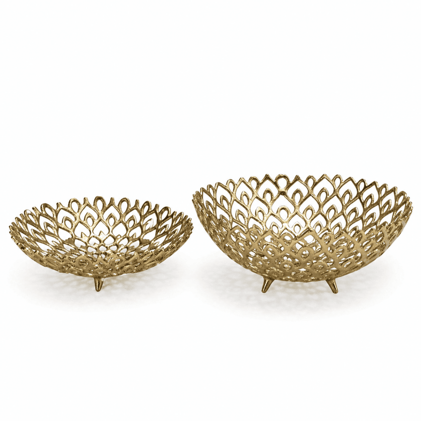 Lattice Gold Basket (Set of 2)