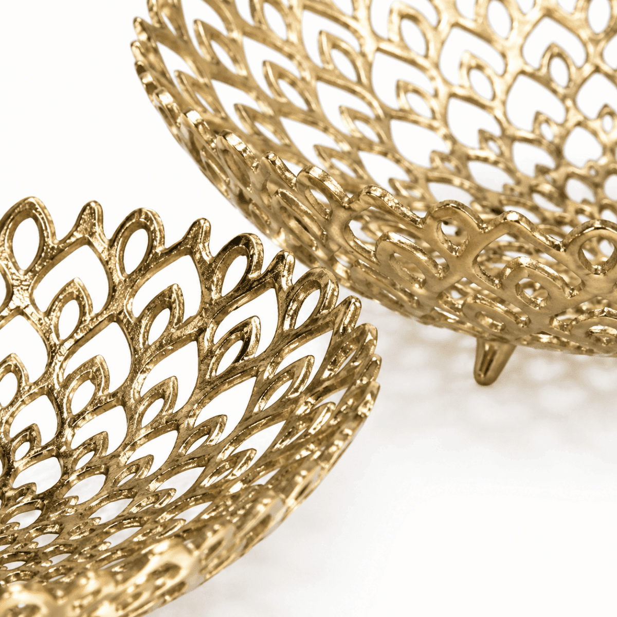 Lattice Gold Basket (Set of 2)