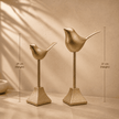 Golden Songbird Sculptures (Set of 2)