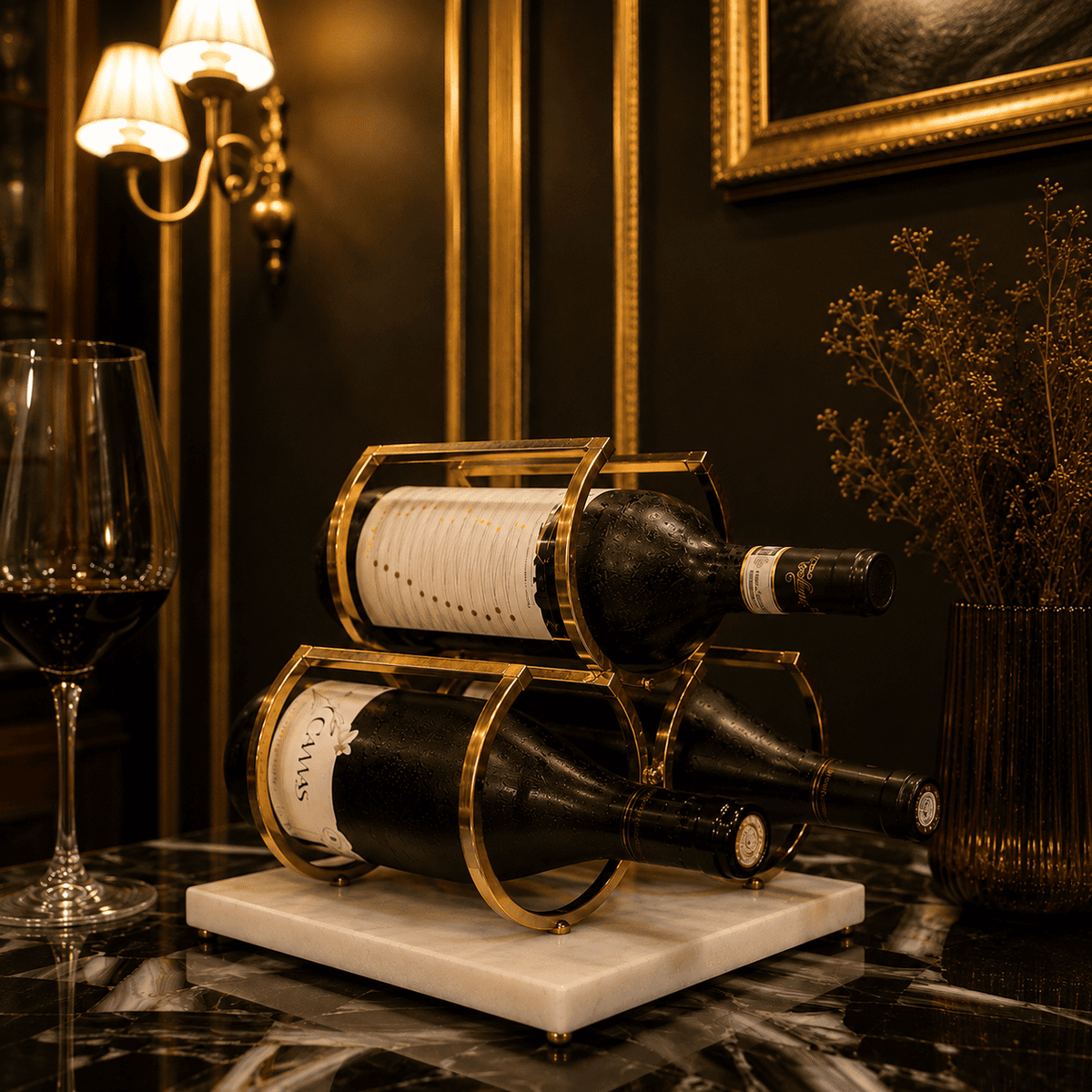 Marble & Iron Wine Rack