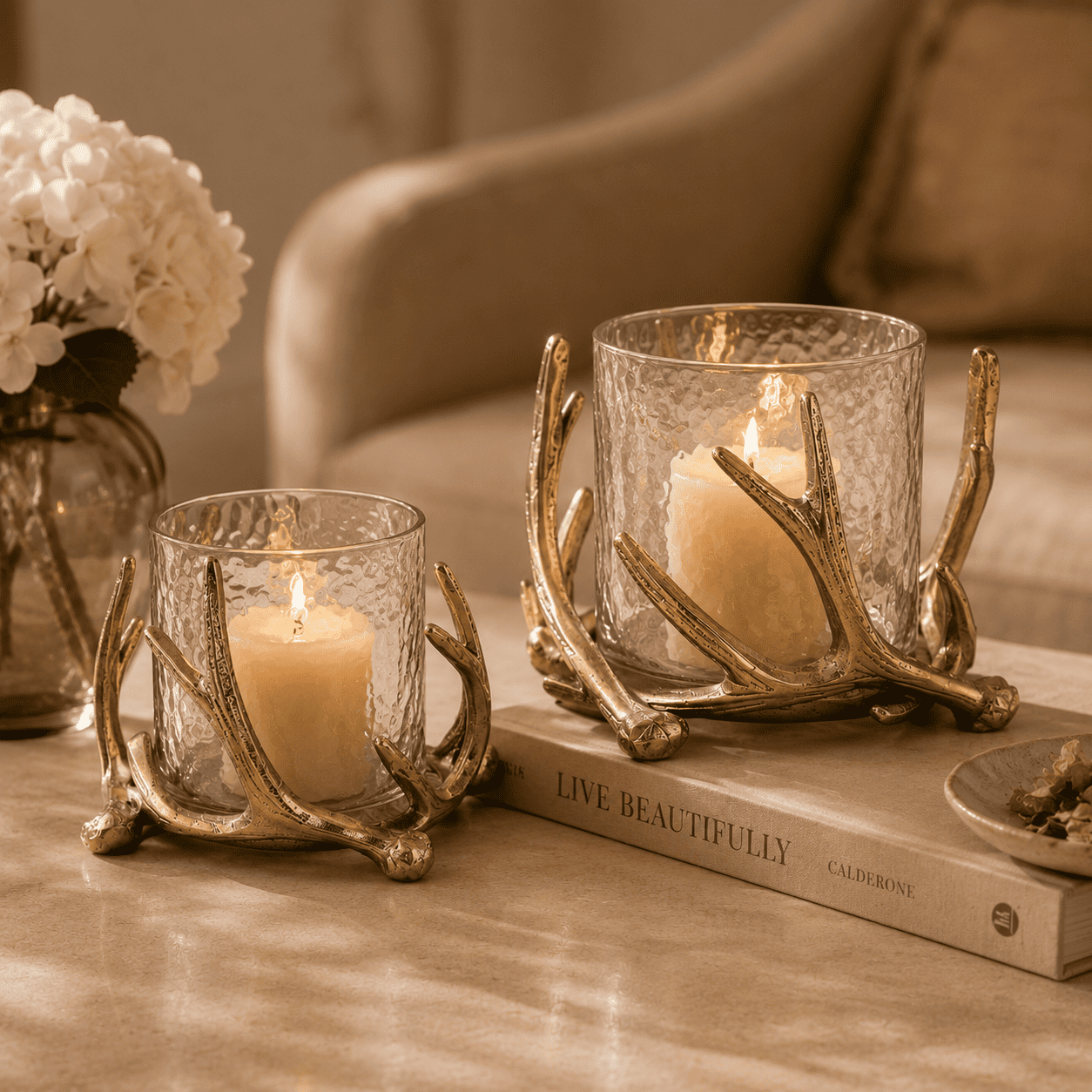 Antler Glow Candle Holders (Set of 2)