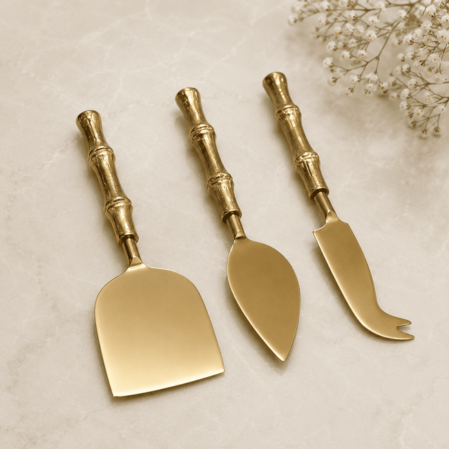 Gold Cheese Knives Set (Set of 3)