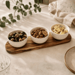 Serving Bowls with Wooden Tray (Set of 3)