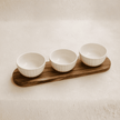 Serving Bowls with Wooden Tray (Set of 3)