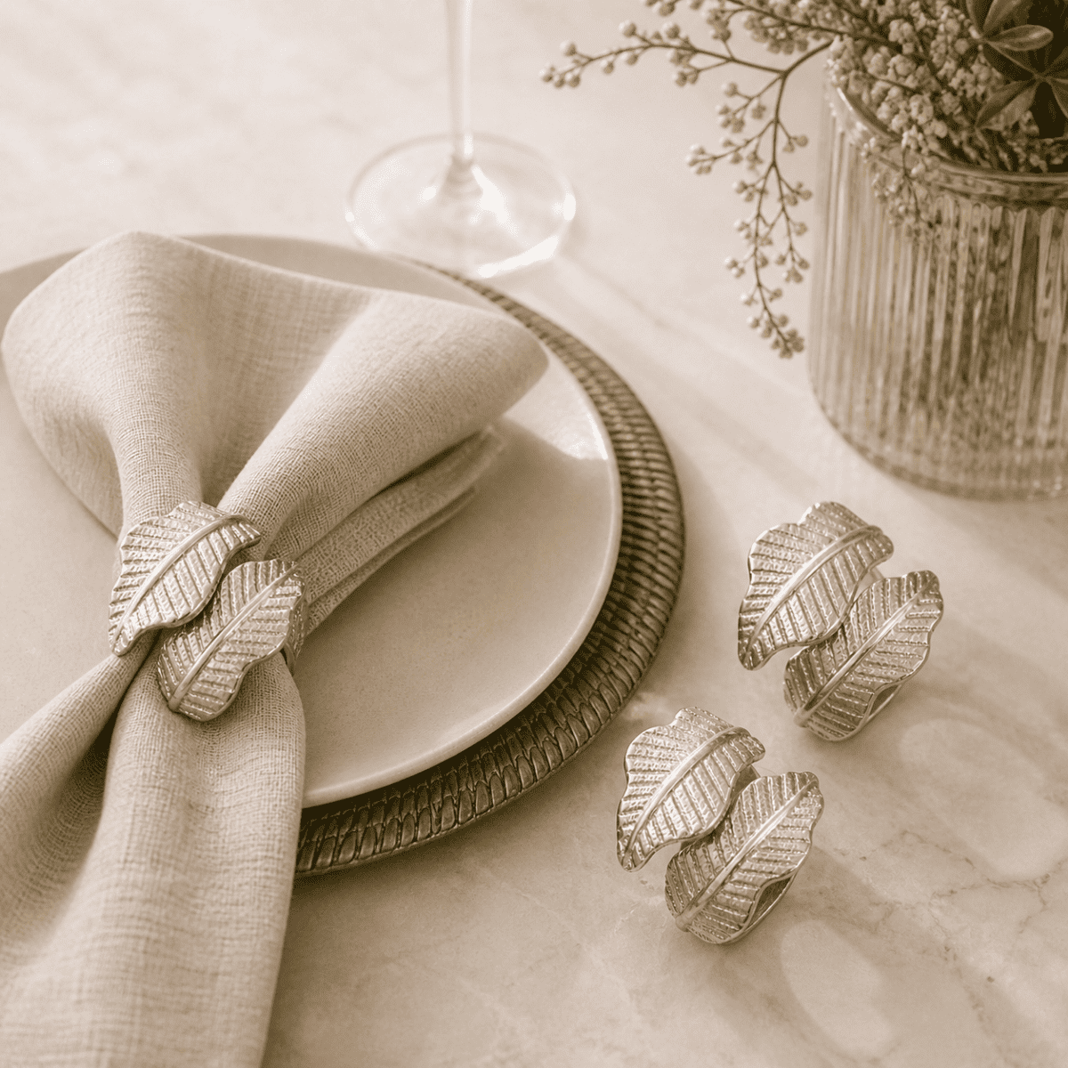 Leaf Napkin Rings (Set of 4)