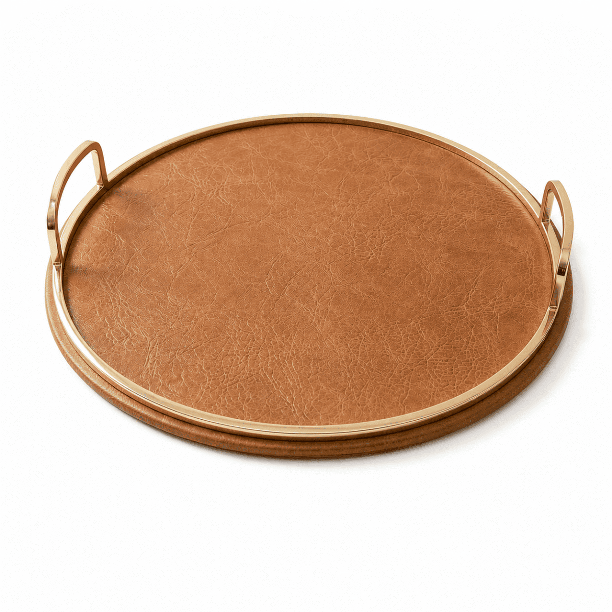 Round Leatherette Serving Tray (12”)