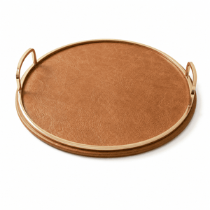 Round Leatherette Serving Tray (12”)