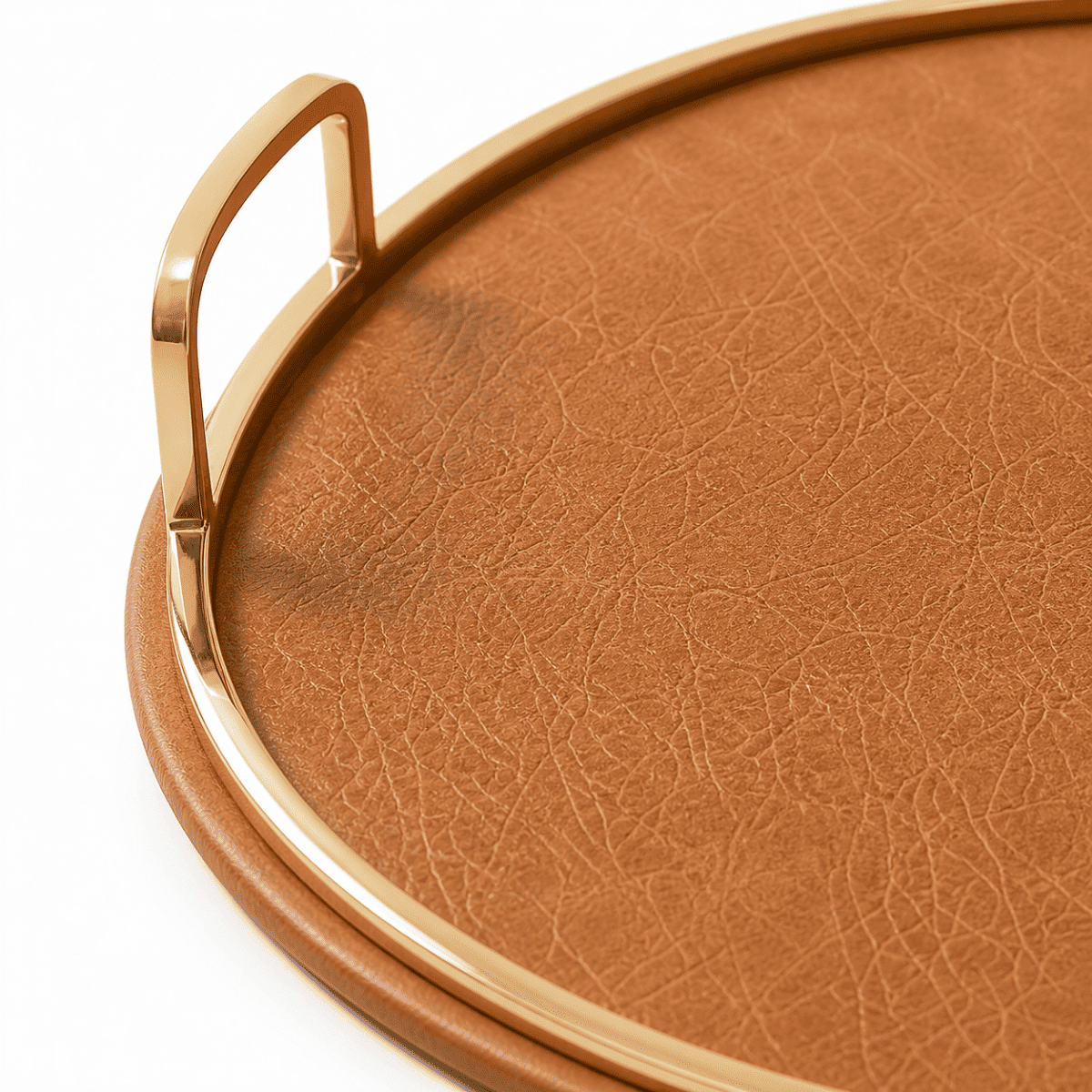 Round Leatherette Serving Tray (12”)