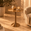 Gold Ribbed Side Table