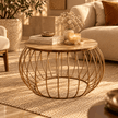 Round Coffee Table – Gold & Wood