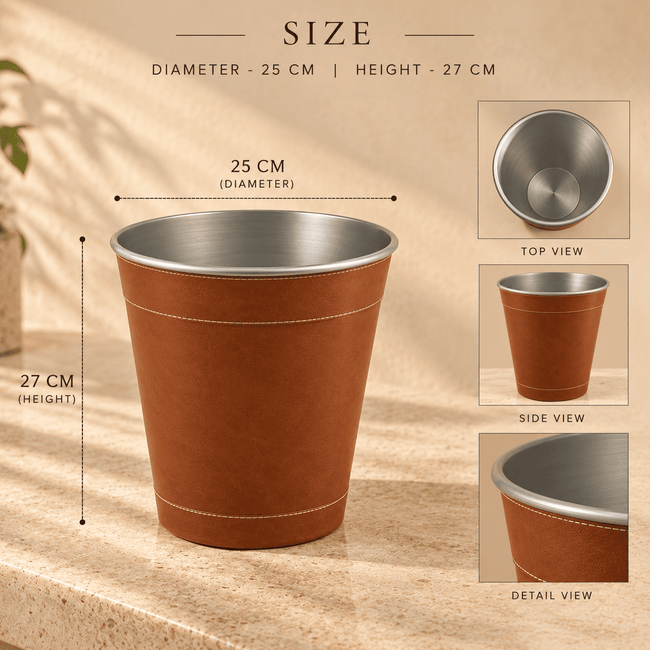 Luxe Leather Dustbin