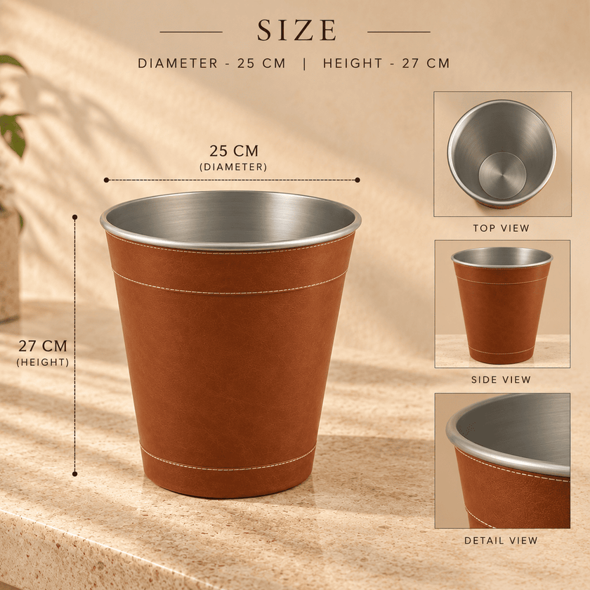 Luxe Leather Dustbin