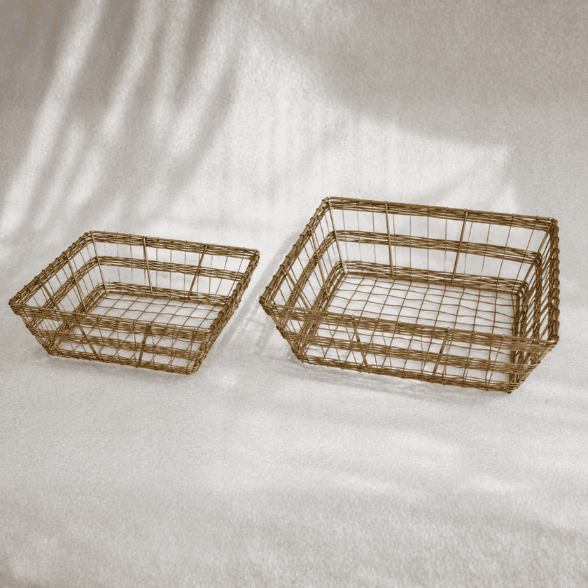Set of 2 Wire Square Basket