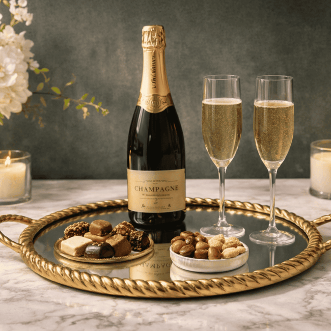 Gold Mirror Serve Tray (12”)