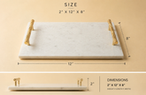 Marble Serving Tray with Textured Handles