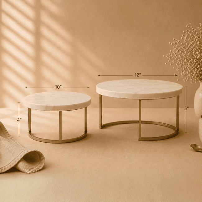 Marble Pedestal Serving Stands