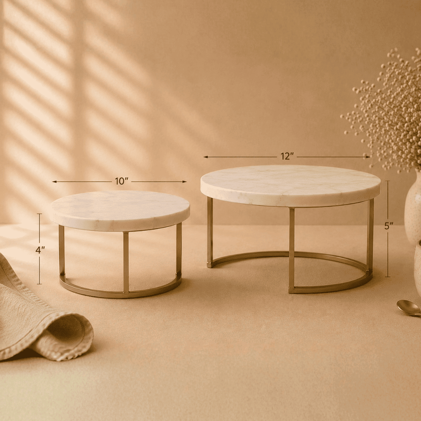 Marble Pedestal Serving Stands