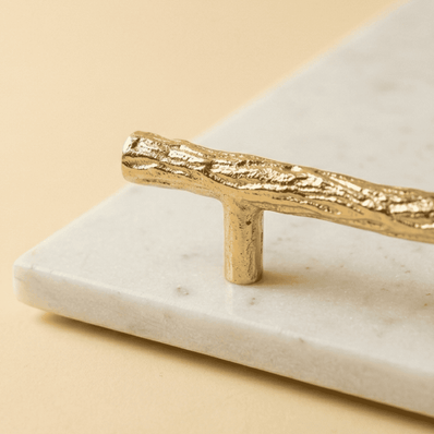 Marble Serving Tray with Textured Handles