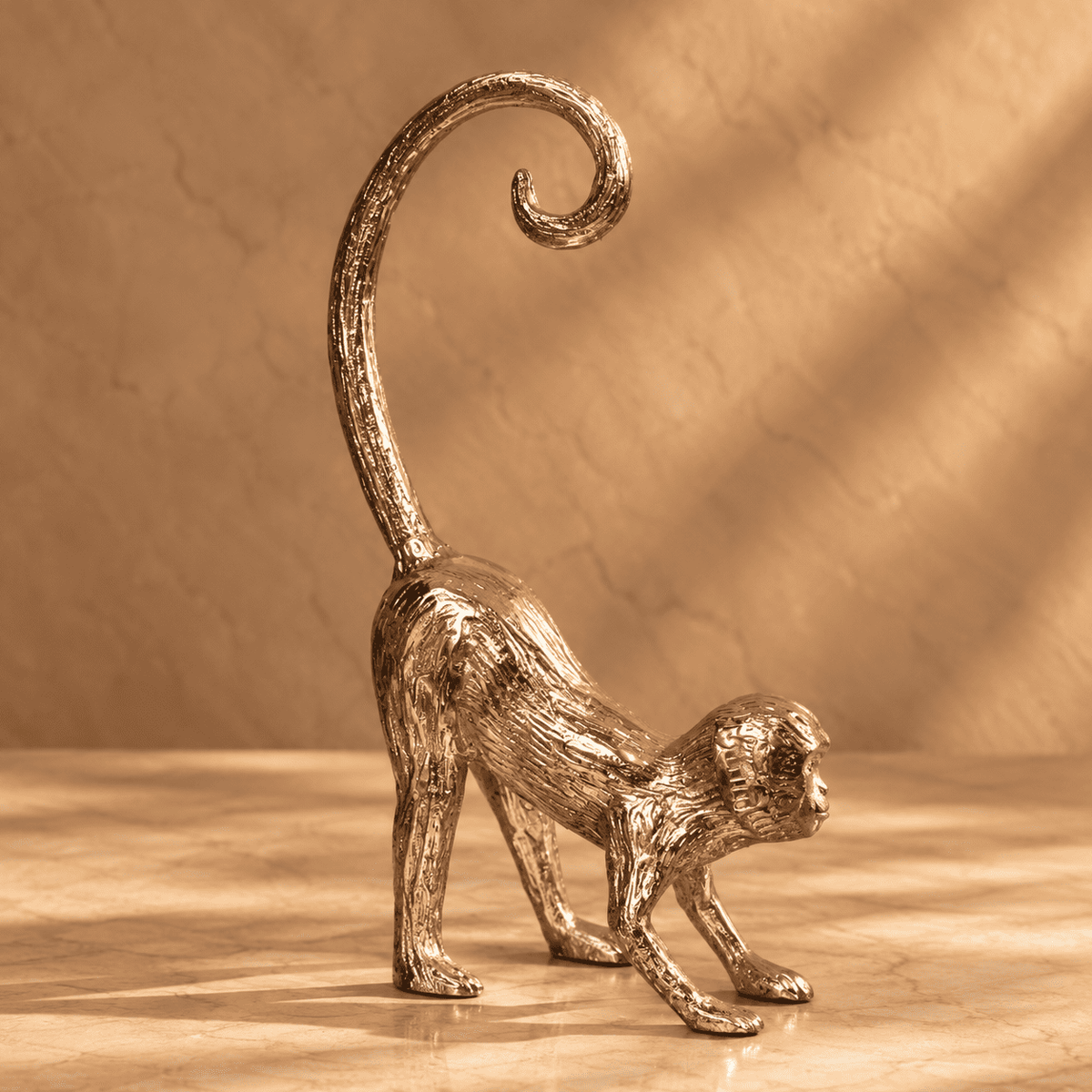Silver Monkey Figurine