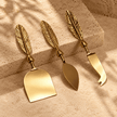Feather Gold Cheese Knife Set – Set of 3