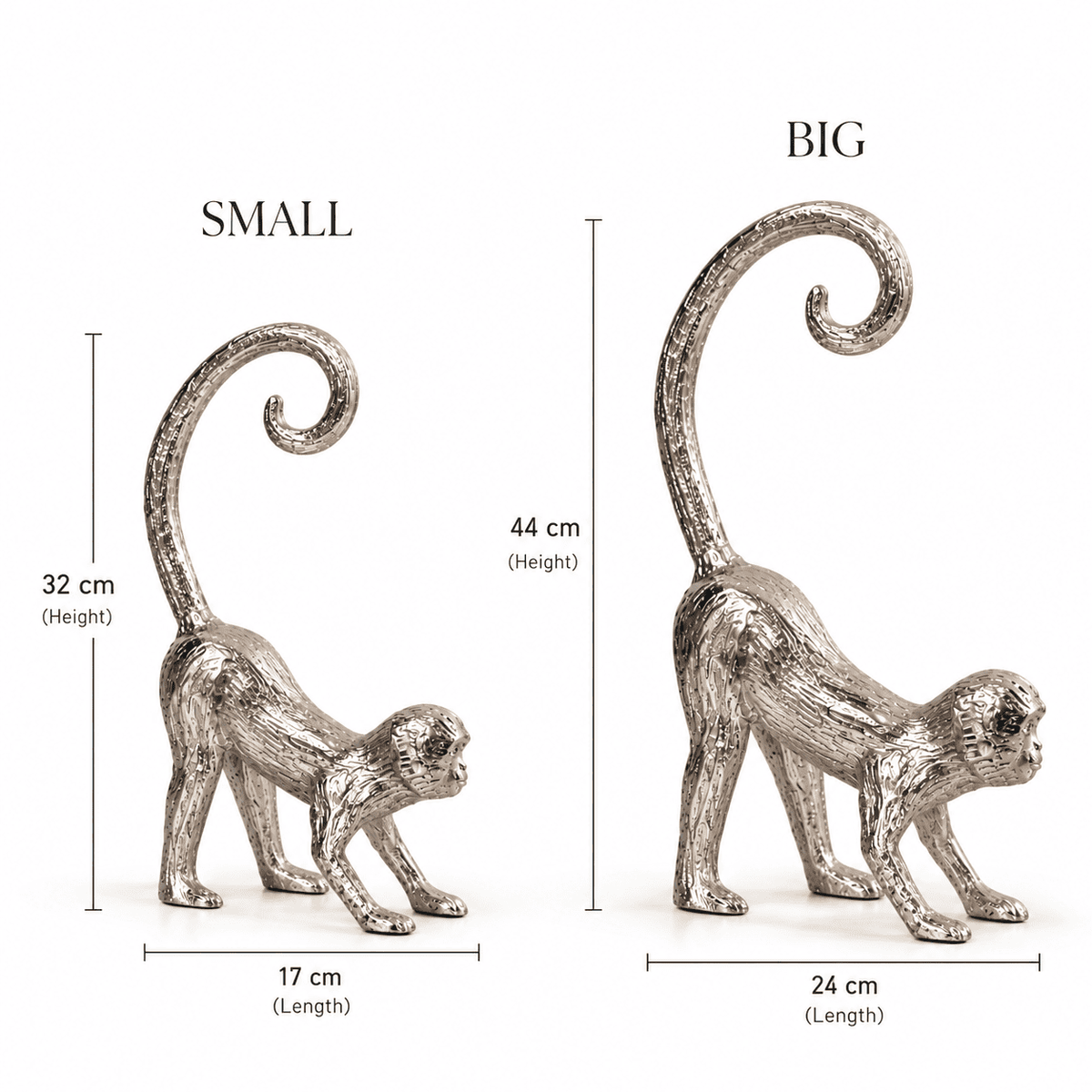 Silver Monkey Figurine