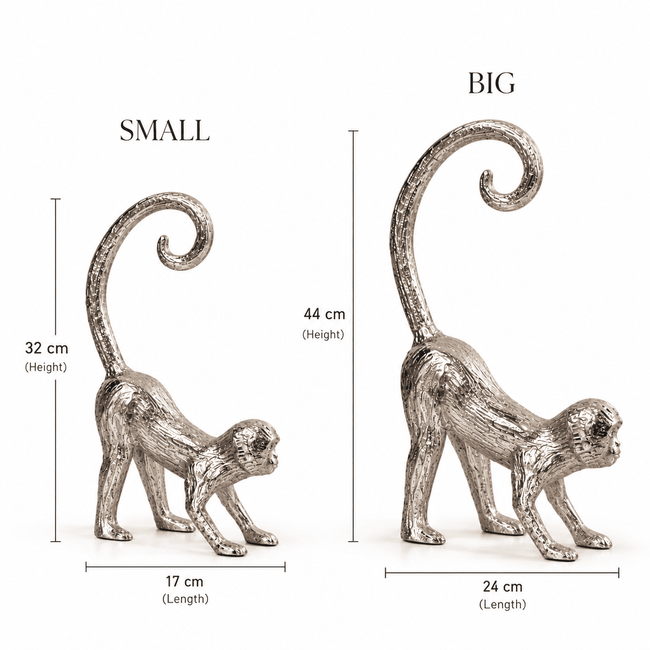 Silver Monkey Figurine