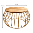 Round Coffee Table – Gold & Wood